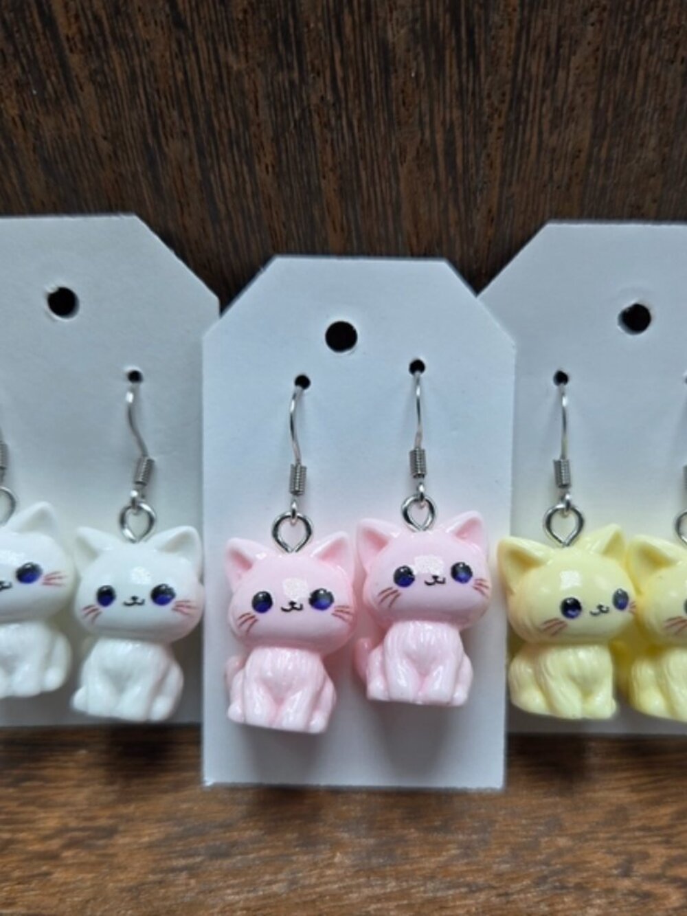 NWT Kawaii Cat Earrings Pierced  Cat Lady Dangle Drop Jewelry Handmade Fashion